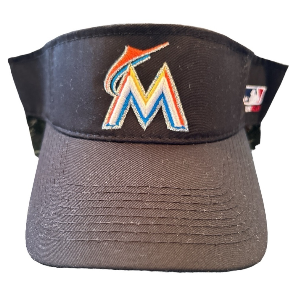 OC Sports Miami Marlins Team MLB Sun Visor Golf Hat Cap Black OSFM